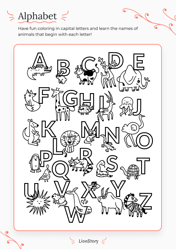 Alphabet Lore activity book for kids / Funny Alphabet Tracing Coloring Book