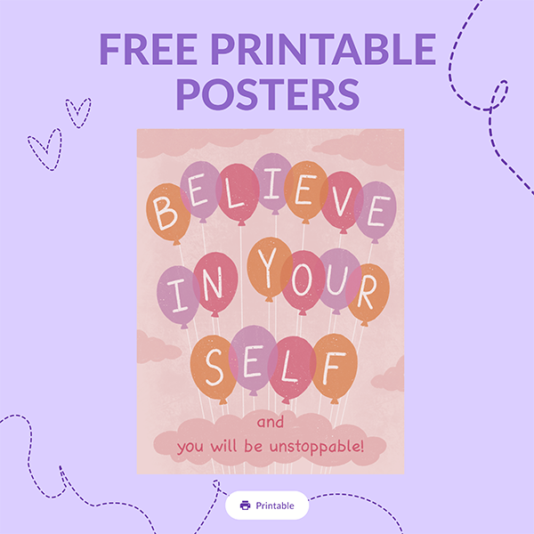 Believe in Yourself printable poster